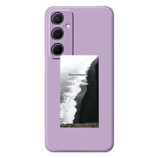 For Samsung Galaxy A22 4G G Series Minimalist TPU Creative Painted Phone Case(Purple A1106)