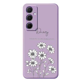 For Samsung Galaxy A24 5G / 4G E Series Minimalist TPU Creative Painted Phone Case(Purple A1083)