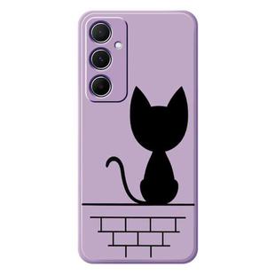 For Samsung Galaxy A22 5G D Series Minimalist TPU Creative Painted Phone Case(Purple A1052)