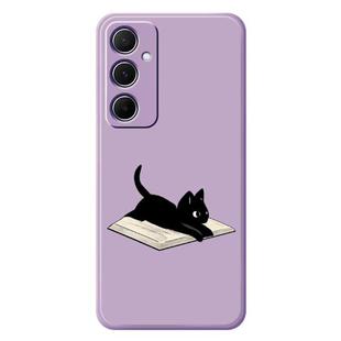 For Samsung Galaxy A55 5G C Series Minimalist TPU Creative Painted Phone Case(Purple A1013)