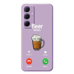 For Samsung Galaxy A53 5G C Series Minimalist TPU Creative Painted Phone Case(Purple A1021)