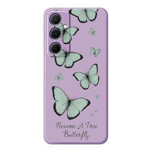 For iPhone 12 Pro Max A Series Minimalist TPU Creative Painted Phone Case(Purple A0979)