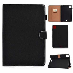 For iPad Air 2022 / 2020 10.9 Solid Color Magnetic Horizontal Flip Leather Case with Card Slots & Holder & Anti-skid Strip(Black)