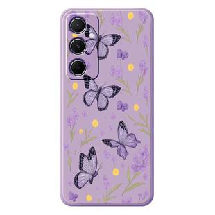 For iPhone 13 Pro Max E Series Minimalist TPU Creative Painted Phone Case(Purple A1061)
