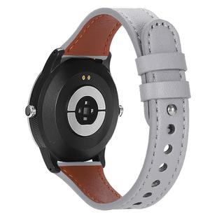 20mm xDfind Double Ring Single Rivet Genuine Leather Watch Band(Grey)