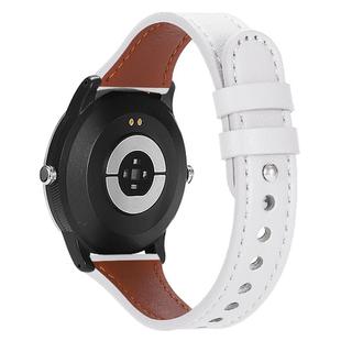 22mm xDfind Double Ring Single Rivet Genuine Leather Watch Band(White)