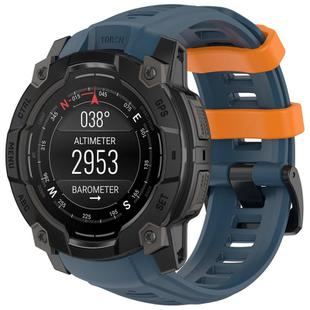 For Garmin Instinct 3 AMOLED 50mm / Solar 50mm xDfind Quick-release Silicone Watch Band(Blue + Orange)
