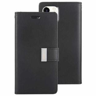 For iPhone 12 Pro Max GOOSPERY RICH DIARY Crazy Horse Texture Horizontal Flip Leather Case with Holder & Card Slots & Wallet(Black)