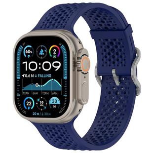 For Apple Watch 42 / 44 / 45 / 46 / 49mm xDfind Breathable Silicone Watch Band(Midnight Blue)
