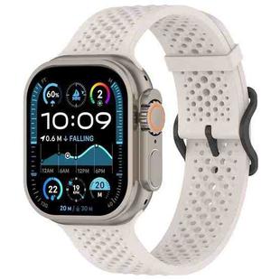 For Apple Watch 42 / 44 / 45 / 46 / 49mm xDfind Breathable Silicone Watch Band(Starlight)