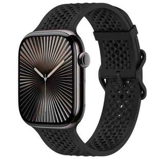 For Apple Watch 38 / 40 / 41 / S10 42mm xDfind Breathable Silicone Watch Band(Black)