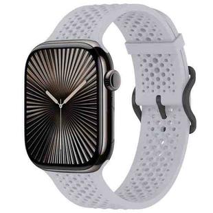 For Apple Watch 38 / 40 / 41 / S10 42mm xDfind Breathable Silicone Watch Band(Grey)