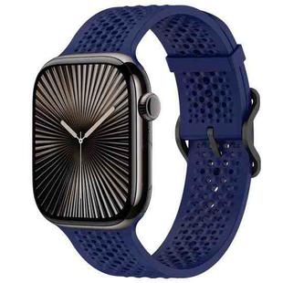 For Apple Watch 38 / 40 / 41 / S10 42mm xDfind Breathable Silicone Watch Band(Midnight Blue)
