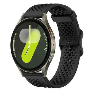 For Samsung Galaxy Watch 7 / 6 / 5 / FE xDfind Breathable Silicone Watch Band(Black)