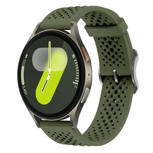 For Samsung Galaxy Watch 7 / 6 / 5 / FE xDfind Breathable Silicone Watch Band(Army Green)