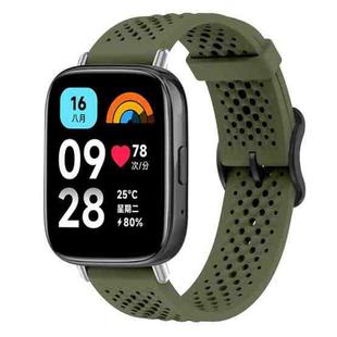For Redmi Watch 3 Active / Watch 3 Lite xDfind Breathable Silicone Watch Band(Army Green)