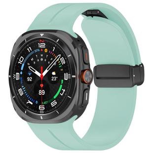 For Samsung Galaxy Watch Ultra / Ultra 2025 xDfind  Flat Head Groove Folding Black Buckle Silicone Watch Band(Emerald Green)