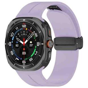 For Samsung Galaxy Watch Ultra / Ultra 2025 xDfind  Flat Head Groove Folding Black Buckle Silicone Watch Band(Purple)