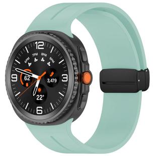 For Samsung Galaxy Watch8 / 8 Classic xDfind  Flat Head Groove Folding Black Buckle Silicone Watch Band(Emerald Green)
