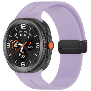 For Samsung Galaxy Watch8 / 8 Classic xDfind  Flat Head Groove Folding Black Buckle Silicone Watch Band(Purple)