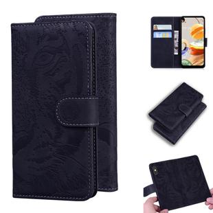 For LG K61 Tiger Embossing Pattern Horizontal Flip Leather Case with Holder & Card Slots & Wallet(Black)