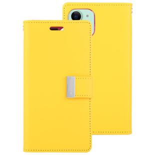 For iPhone 12 mini GOOSPERY RICH DIARY Crazy Horse Texture Horizontal Flip Leather Case with Holder & Card Slots & Wallet(Yellow)
