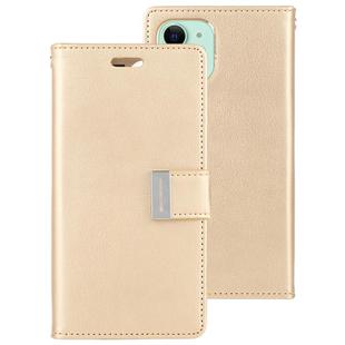 For iPhone 12 mini GOOSPERY RICH DIARY Crazy Horse Texture Horizontal Flip Leather Case with Holder & Card Slots & Wallet(Gold)