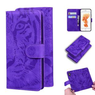 For iPhone 6s / 6 Tiger Embossing Pattern Horizontal Flip Leather Case with Holder & Card Slots & Wallet(Purple)