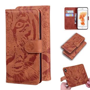 For iPhone 6s Plus / 6 Plus Tiger Embossing Pattern Horizontal Flip Leather Case with Holder & Card Slots & Wallet(Brown)