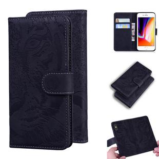 For iPhone 8 Plus / 7 Plus Tiger Embossing Pattern Horizontal Flip Leather Case with Holder & Card Slots & Wallet(Black)