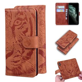 For iPhone 11 Pro Tiger Embossing Pattern Horizontal Flip Leather Case with Holder & Card Slots & Wallet(Brown)