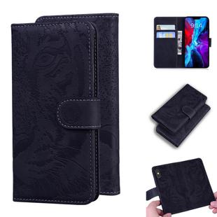 For iPhone 12 mini Tiger Embossing Pattern Horizontal Flip Leather Case with Holder & Card Slots & Wallet(Black)