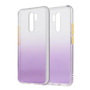 For Xiaomi Redmi 9 Gradient Shockproof TPU + Acrylic Protective Case with Detachable Buttons(Gradient Purple)