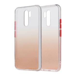 For Xiaomi Redmi 9 Gradient Shockproof TPU + Acrylic Protective Case with Detachable Buttons(Gradient Orange)