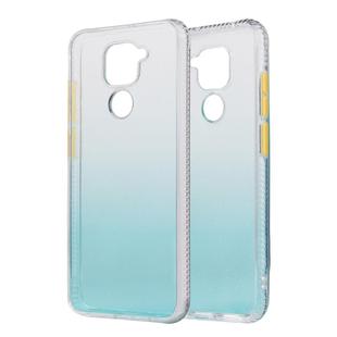 For Xiaomi Redmi Note 9 Gradient Shockproof TPU + Acrylic Protective Case with Detachable Buttons(Gradient Green)