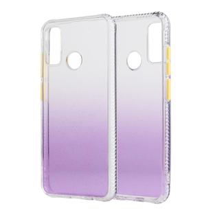 For Huawei P Smart 2020 Gradient Shockproof TPU + Acrylic Protective Case with Detachable Buttons(Gradient Purple)