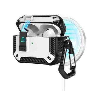 For AirPods Pro 2 Two Color MagSafe Magnetic Earphone Case with Holder & Security Lock(Black White)