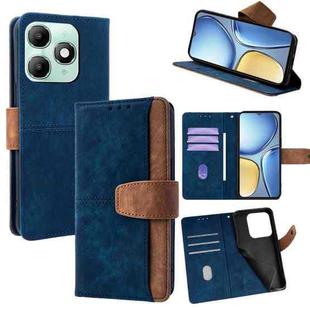 For Itel A90 4G Color Stitching Skin Feel Leather RFID Blocking Phone Case(Blue)