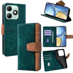 For Itel A90 4G Color Stitching Skin Feel Leather RFID Blocking Phone Case(Green)