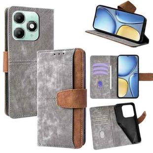 For Itel A90 4G Color Stitching Skin Feel Leather RFID Blocking Phone Case(Grey)