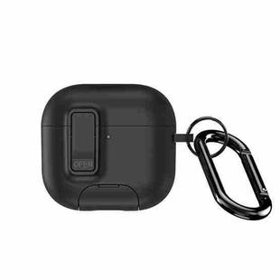 For AirPods 4 DUX DUCIS PECQ Series Magnetic Earphone Case with Holder & Security Lock(Black)