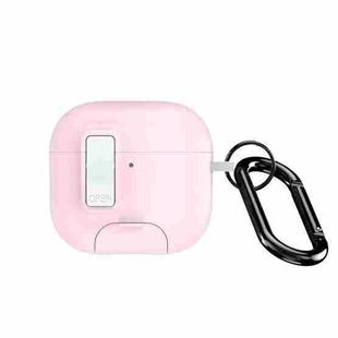 For AirPods 4 DUX DUCIS PECQ Series Magnetic Earphone Case with Holder & Security Lock(Pink White)