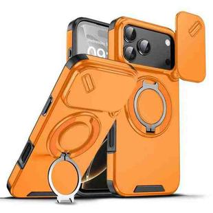 For iPhone 17 Pro Max Sliding Camshield Ring Holder Phone Case(Orange)