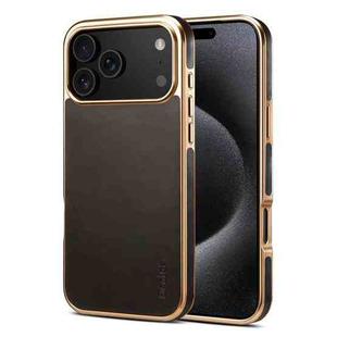 For iPhone 17 Pro Max Denior Oil Wax Leather Electroplating Phone Case(Black)