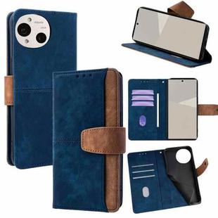 For Sharp Aquos R10 5G Color Stitching Skin Feel Leather RFID Blocking Phone Case(Blue)