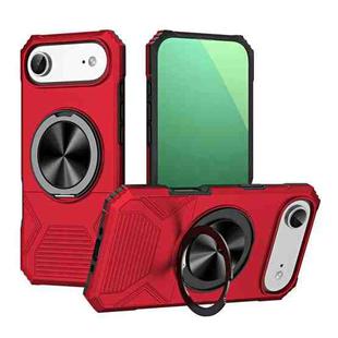 For iPhone 17 Air Alloy Rotating Holder MagSafe Shockproof Phone Case(Red)