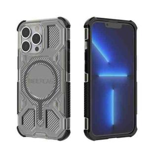 For iPhone 13 Pro BIBERCAS Transparent Color Series MagSafe Air Bag Shockproof Phone Case(Black)