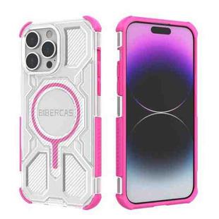 For iPhone 14 Pro Max BIBERCAS Transparent Color Series MagSafe Air Bag Shockproof Phone Case(Pink)