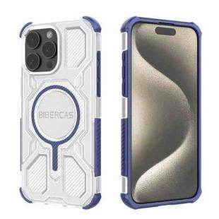 For iPhone 15 Pro Max BIBERCAS Transparent Color Series MagSafe Air Bag Shockproof Phone Case(Blue)