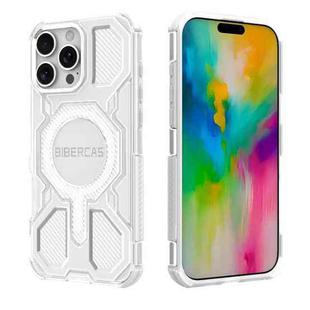 For iPhone 16 Pro Max BIBERCAS Transparent Color Series MagSafe Air Bag Shockproof Phone Case(White)